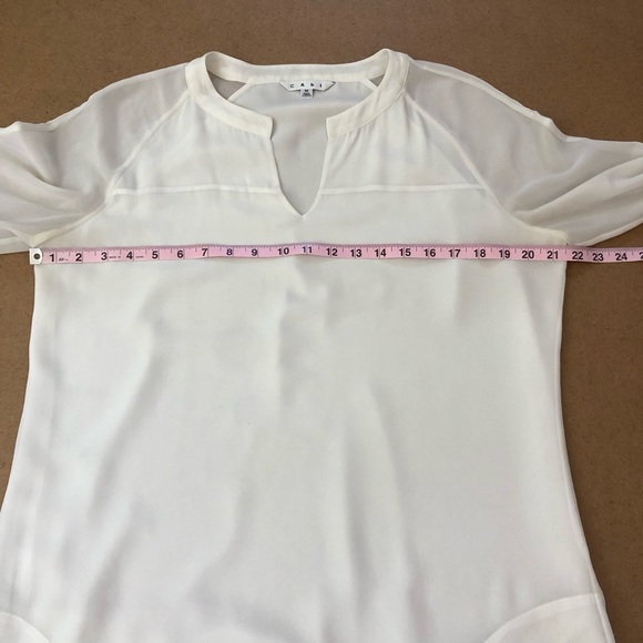 CAbi 118 AllureWhite Sheer Sleeve Relaxed Blouse - Picture 7 of 7